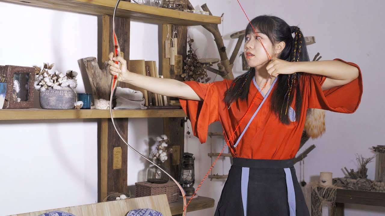 小芊枫 XiaoQianFeng makes traditional chinese archery bow