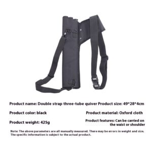 Three-Tube Back Quiver - Adjustable Double Strap Arrow Holder - product image 7 of 7
