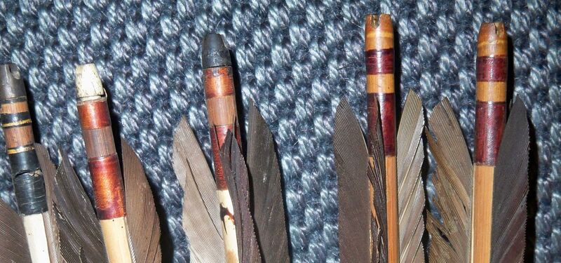 Arrow nock and fletching closeup showing vane placement