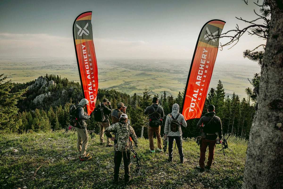 Outdoor 3D archery shoots course in mountain landscape