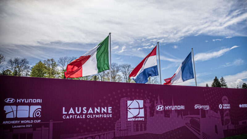 archery arm guard used during outdoor target competition