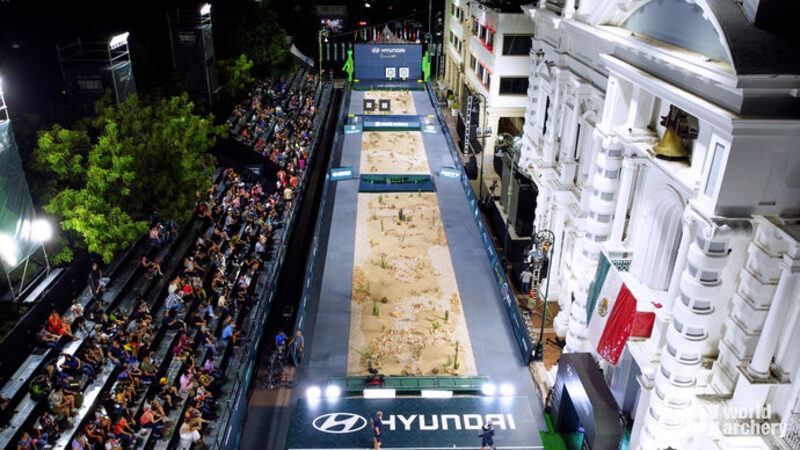 archery arm guard used on the shooting line in windy conditions