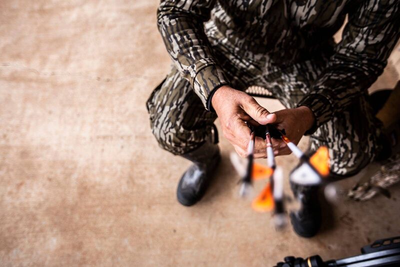 Properly built hunting arrows showing different weight configurations for bowhunting