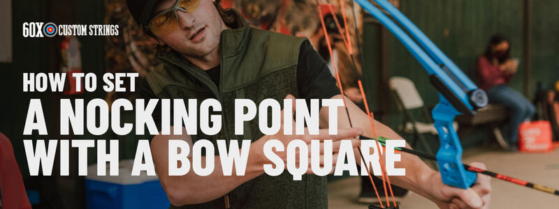 Archery nocking point bow square measurement on recurve string