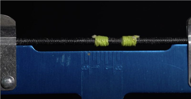 Archery nocking point step 1 with bow square