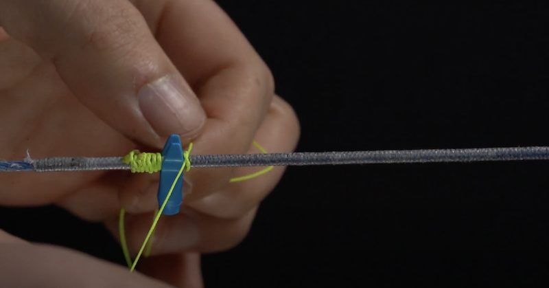 Archery nocking point step 4 finished top locator knot
