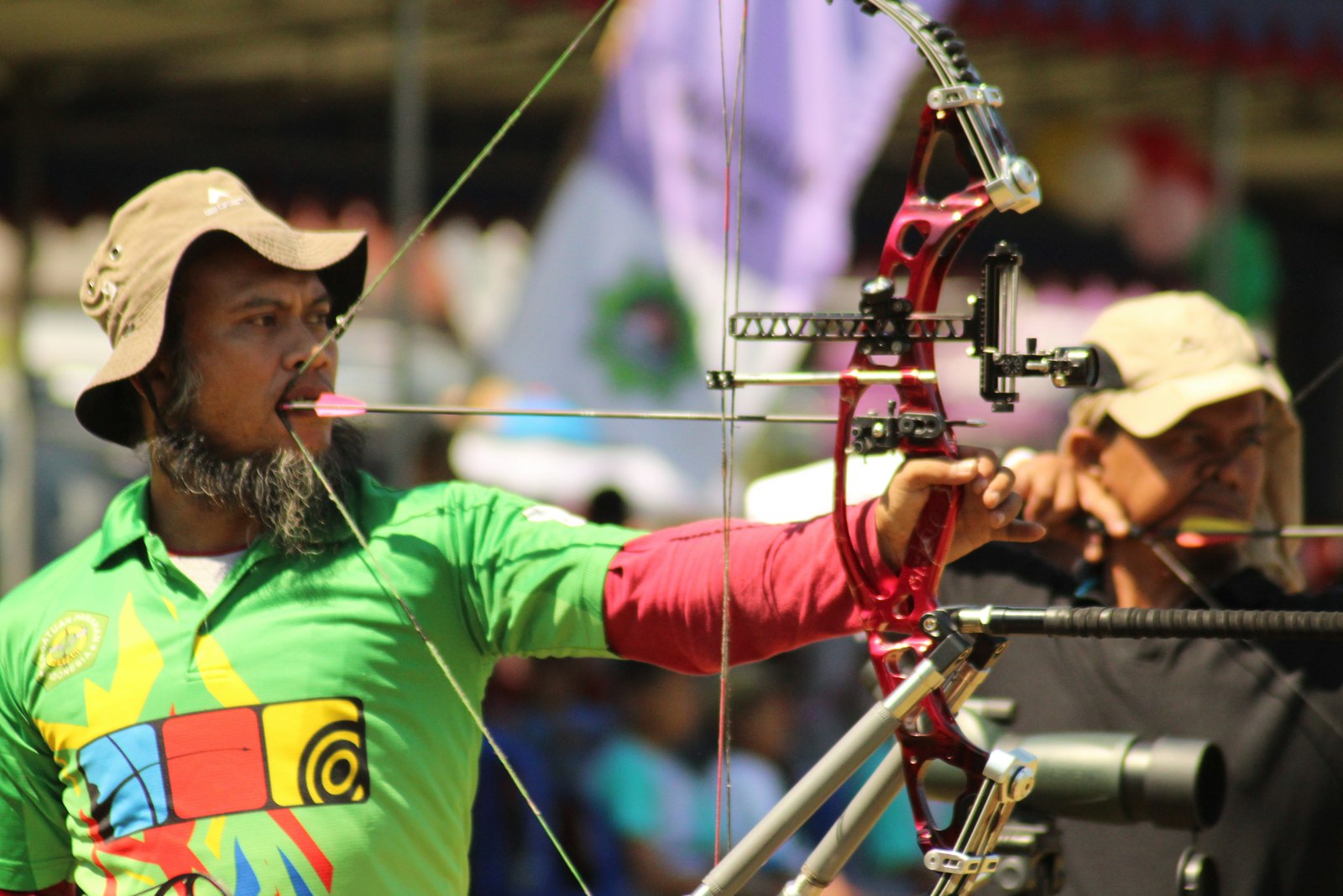 Para archer aiming at target during European Para Archery Championships Rome 2026