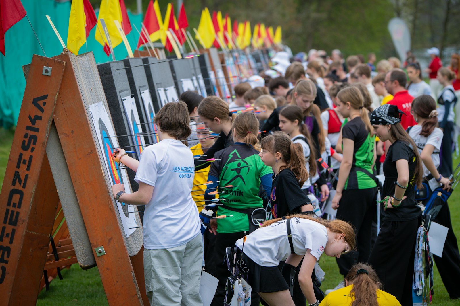 Young archery competitors at USA Archery Olympic Archery in Schools national championship