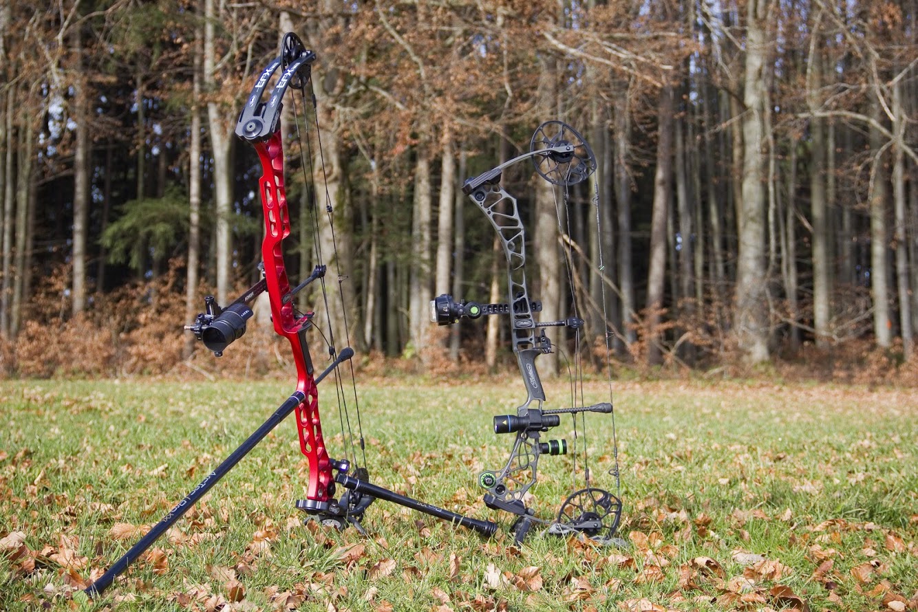 Compound bow with multi-pin bow sight attached