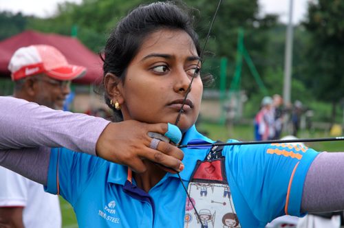 Deepika Kumari anchor point under jaw