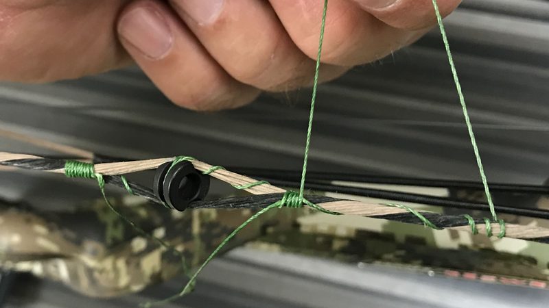 Fixing peep sight rotation by adjusting bow string twist after installation