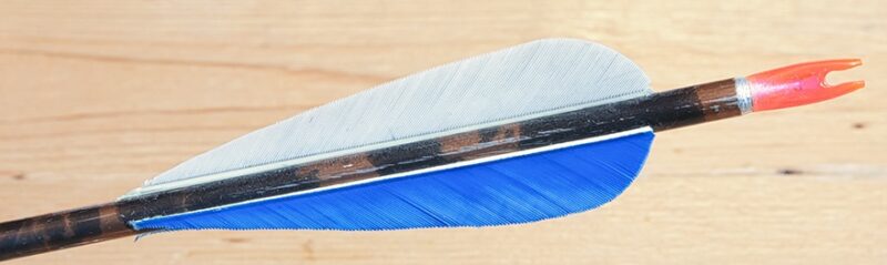 Close-up of arrow fletching