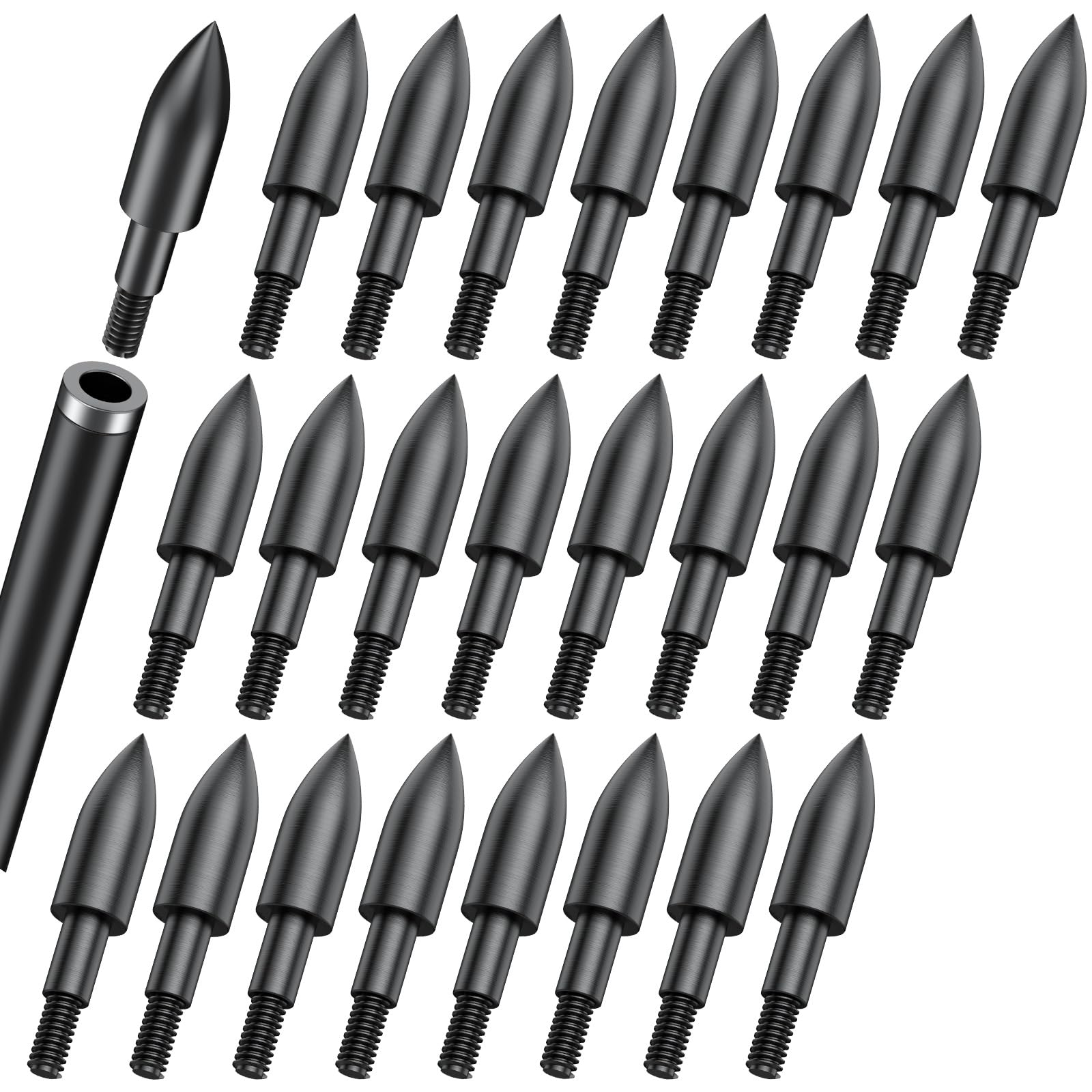 Pawfly 24 Pcs Field Tips, Archery Accessories, 5/16