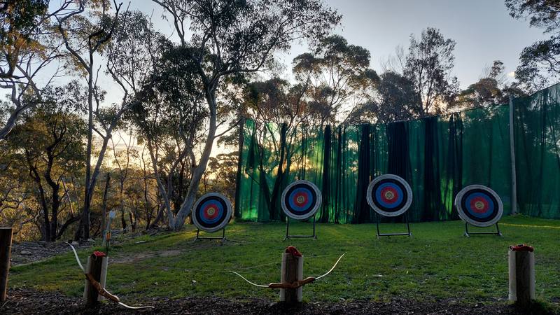 Outdoor archery range with competition target faces at the Pan American Archery Championships