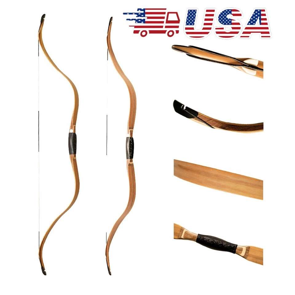 US 54'' AF Archery Tatar Bow 20-45lbs AF Archery Handmade Horseback Bow Recurve - Image 1 of 4