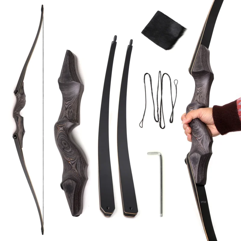 60inch 30-60lbs Hunting Takedown Longbow Recurve Bow Left and Right Hand for Archery Shooting Training