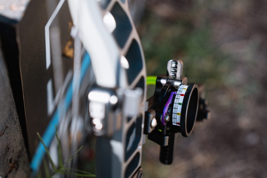 Bow sight tape with yardage marks for single pin slider sight