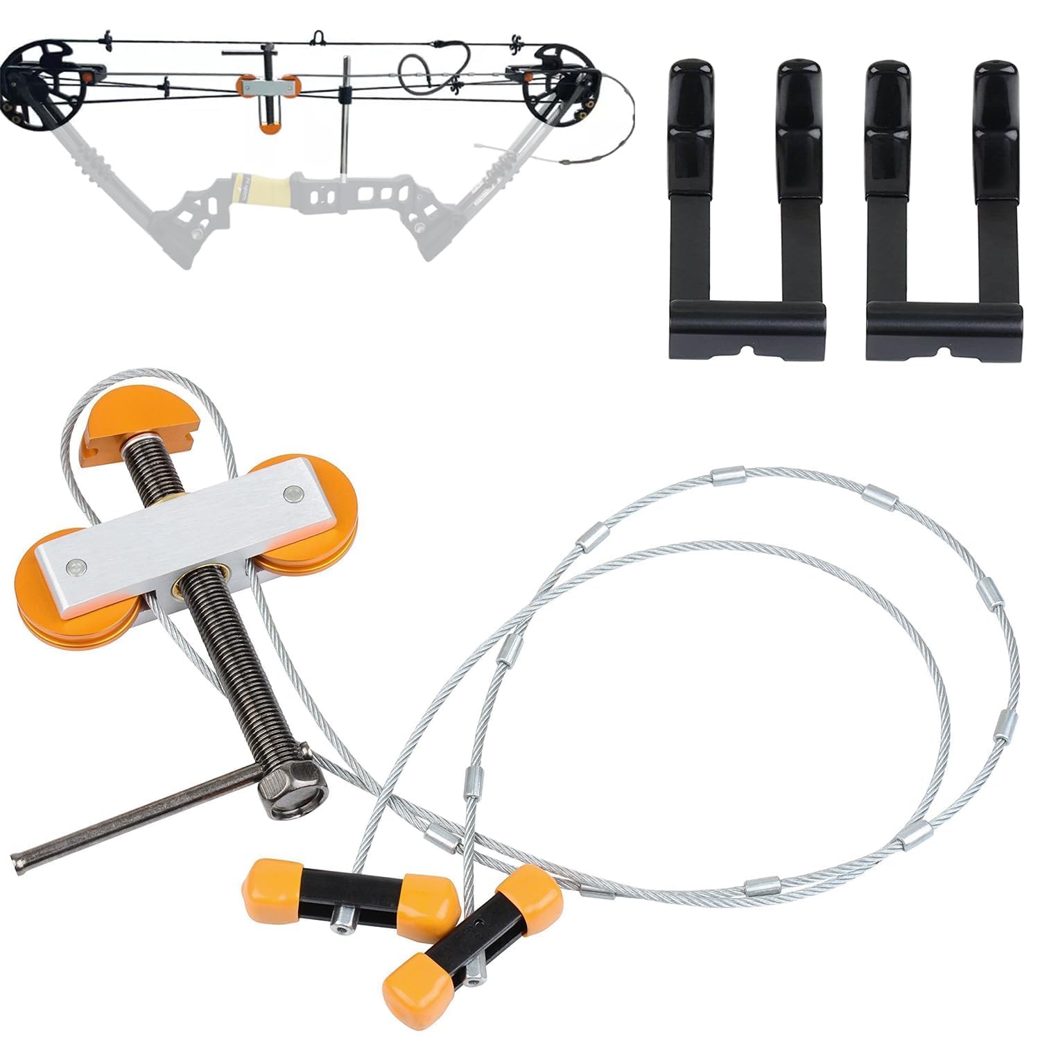 Drphiru Bow Press for Compound Bows with 2 Quad Brackets, Portable Handheld Archery Compound Bows and Quad Limb L Brackets...