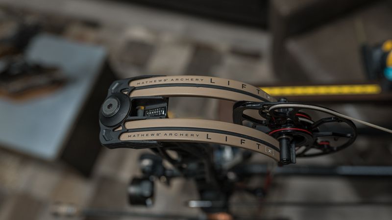 Mathews Lift X compound bow ready for bareshaft tuning verification at distance