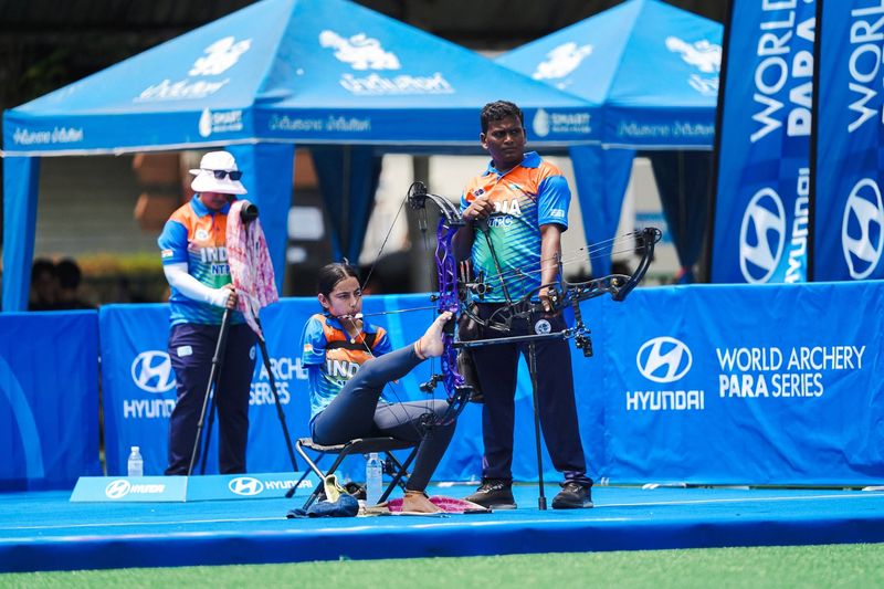 India para archery team competing at the Nove Mesto 2026 World Archery Para Series