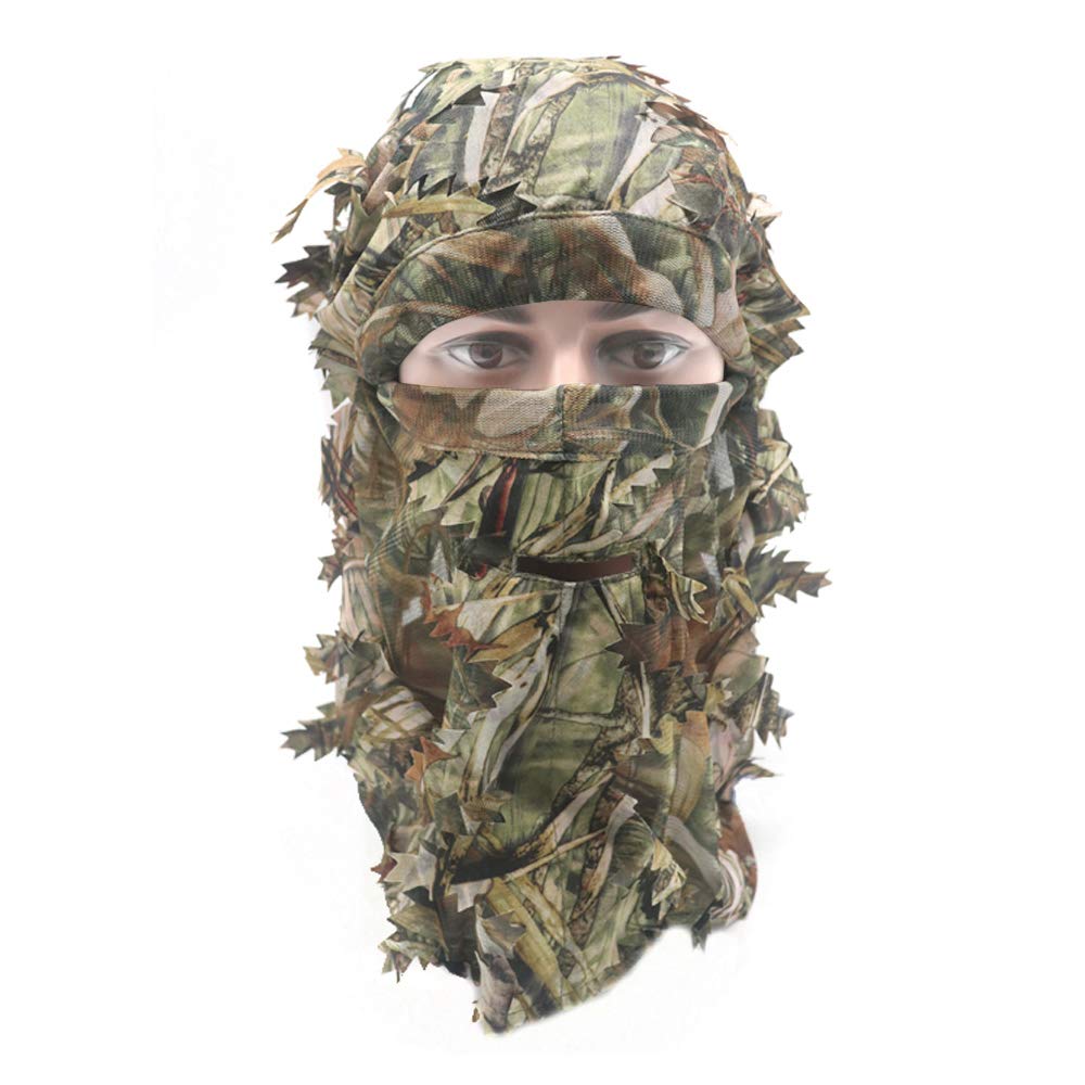 Ghillie Camouflage Leafy Hat 3D Full Face Mask Headwear Turkey Camo Hunter Hunting Accessories