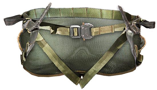 Tree saddle Tethrd Mantis detail showing belt and bridge