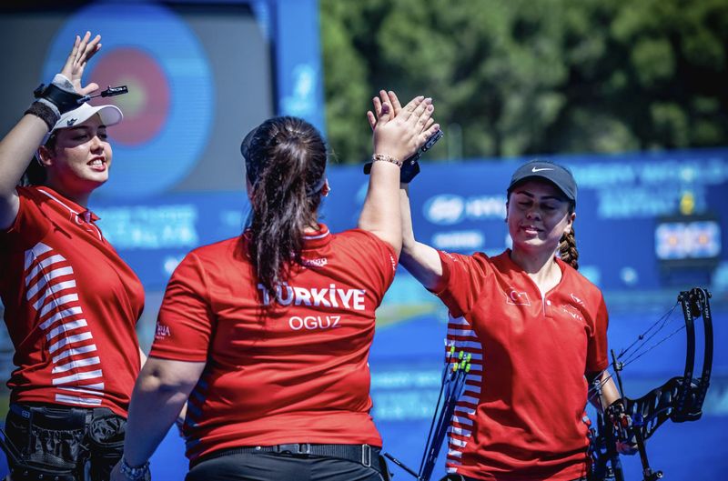 Turkiye women compound team gold medal Antalya 2026 archery World Cup