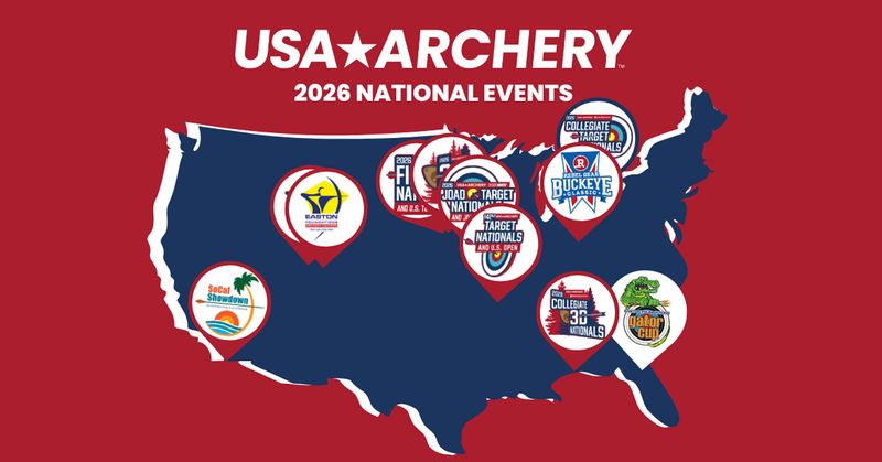 USA Archery 2026 calendar of indoor and outdoor archery events