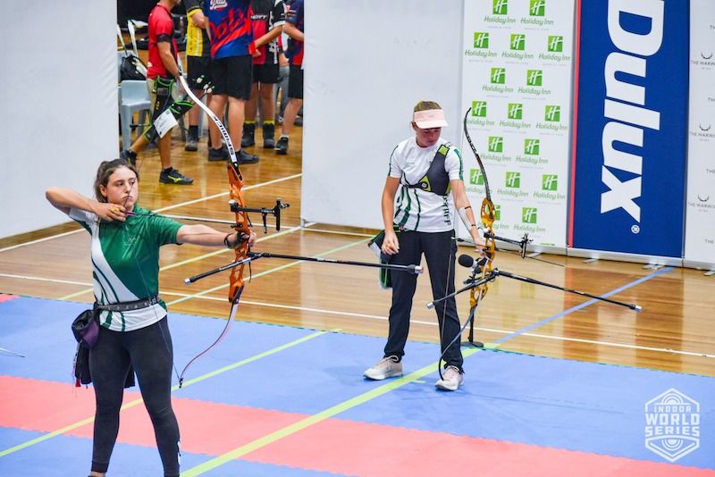 Archer's stance and setup position at the start of the shot cycle