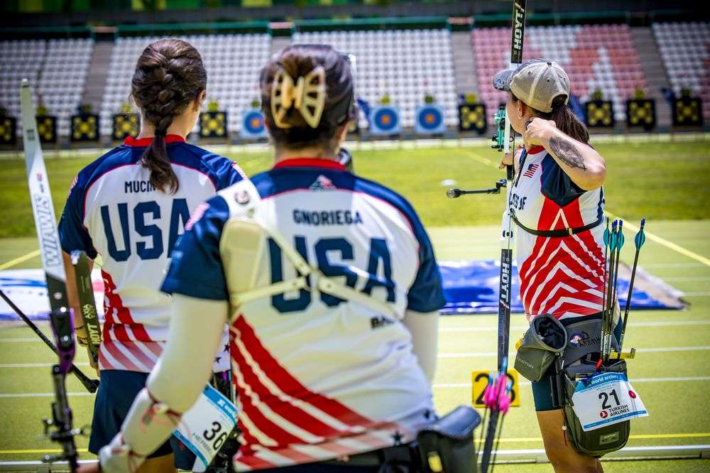 USA recurve women team at the Madrid 2026 Archery World Cup