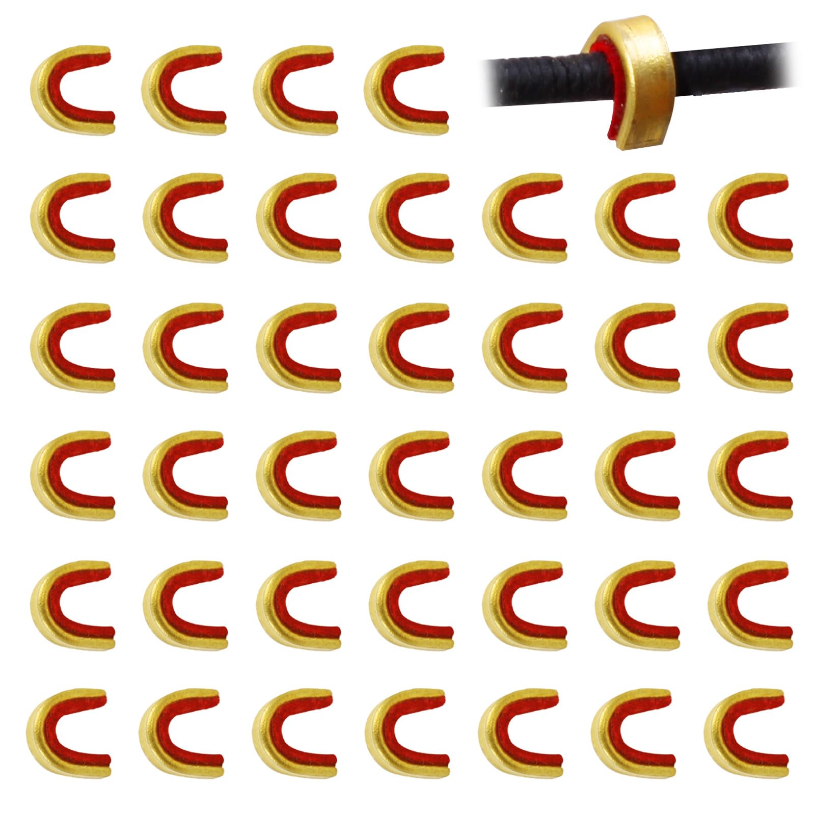 SPG Bow String Nock Points - 40 Packs Arrows Bowstring Nocking Point Set Archery Accessories String Buckle Clip for Recurv...