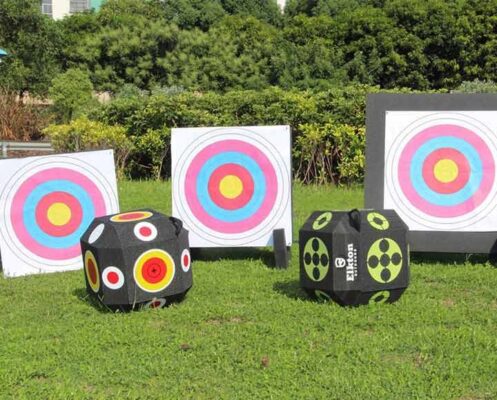 EVA foam vs straw targets compared side by side outdoors