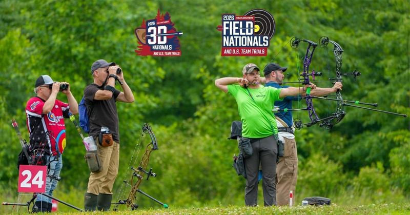 USA Archery Field and 3D Nationals 2026 competition archers at Yankton