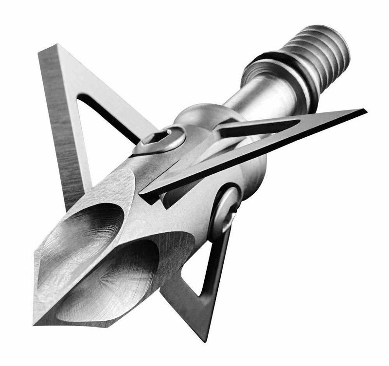 Close-up detail of fixed-blade broadhead cutting edges