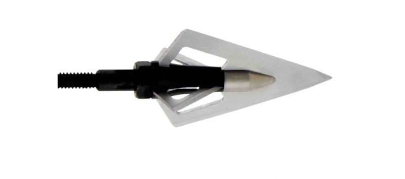 Single-bevel cut-on-contact hunting broadhead close up