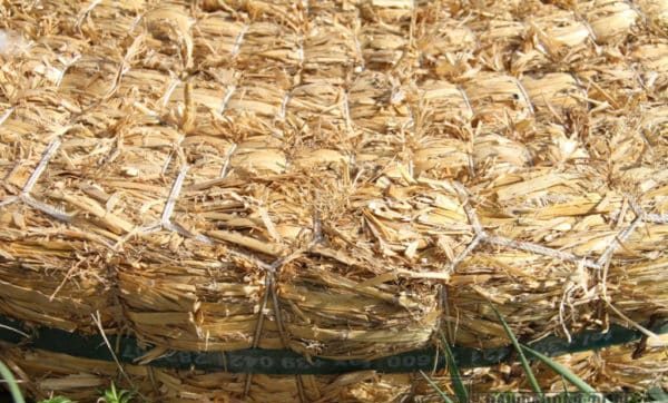 Worn straw archery target edge showing fraying and wear over its lifespan