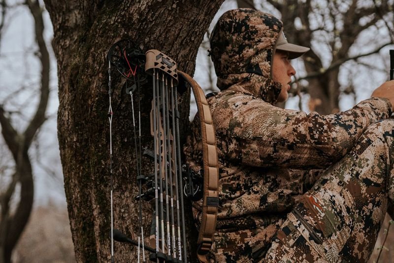 Compound bow wrist sling in coyote color Mathews Archery accessory
