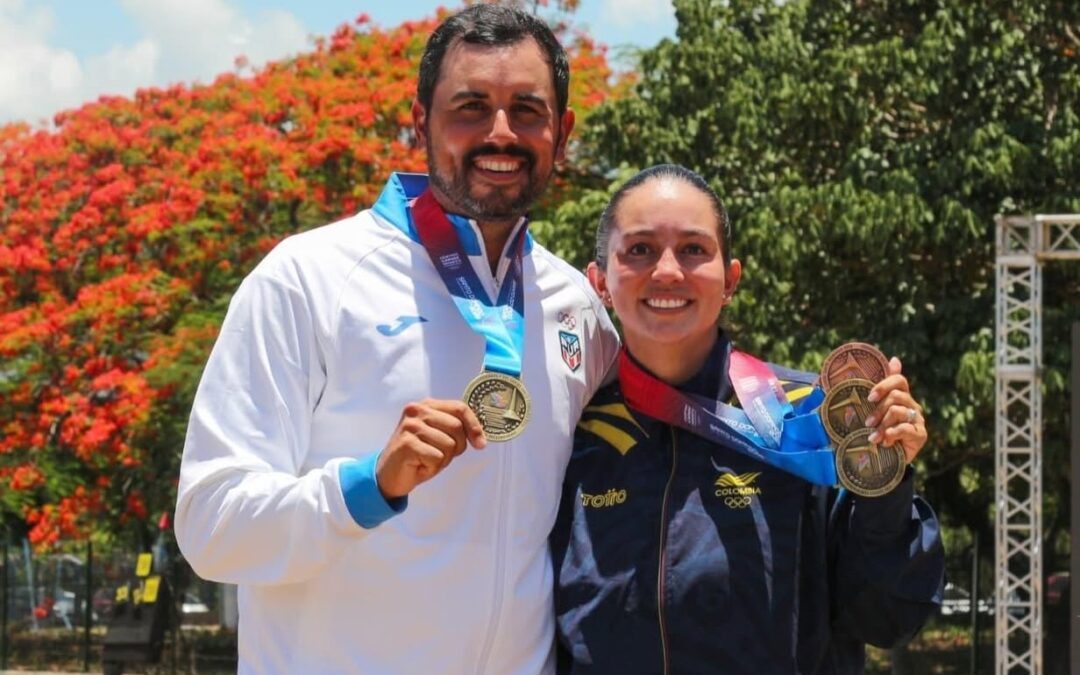 Sara Lopez and Jean Pizarro Latorre win compound gold at Central American Caribbean Games Santo Domingo 2026